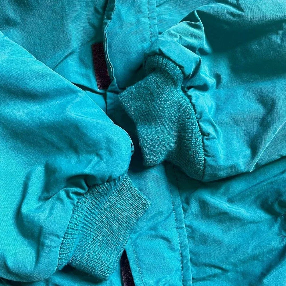 Vintage 90s LL Bean Snowsuit 3T Teal One Piece Hooded Made in USA Retro Kids EUC